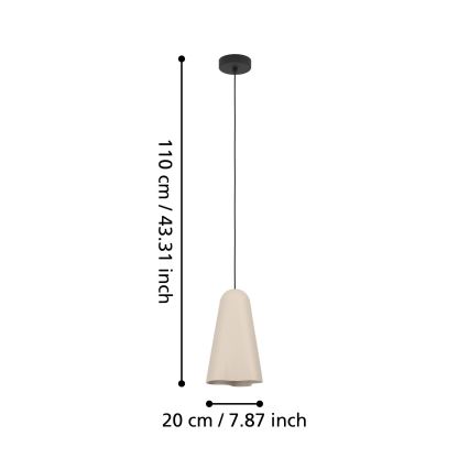 Eglo - Candeeiro suspenso 1xE27/40W/230V bege