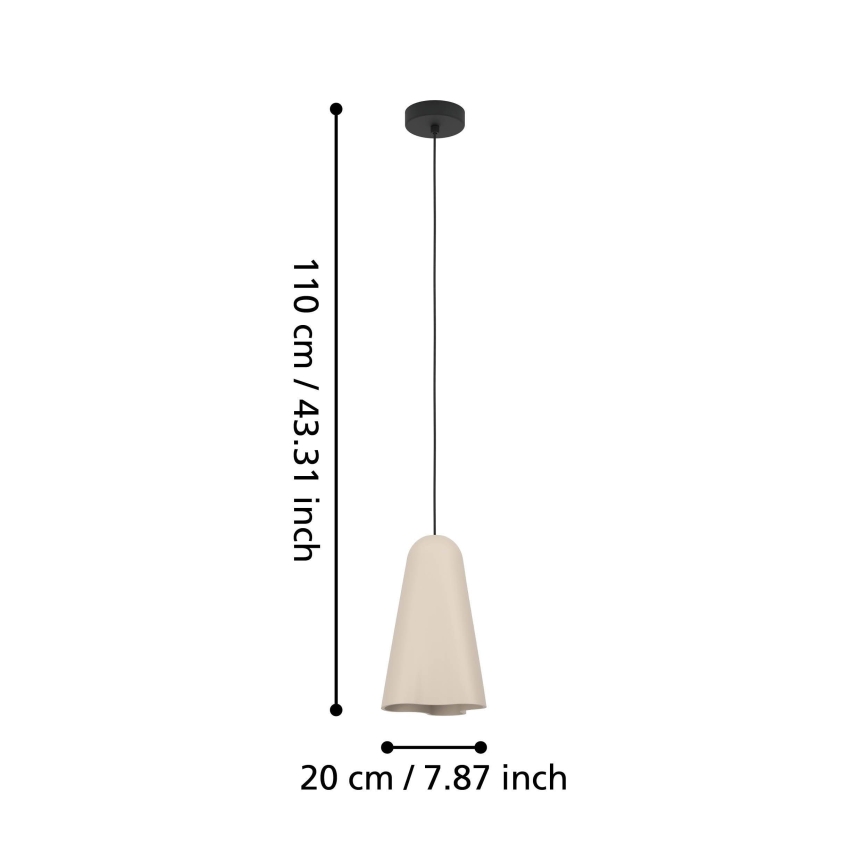 Eglo - Candeeiro suspenso 1xE27/40W/230V bege