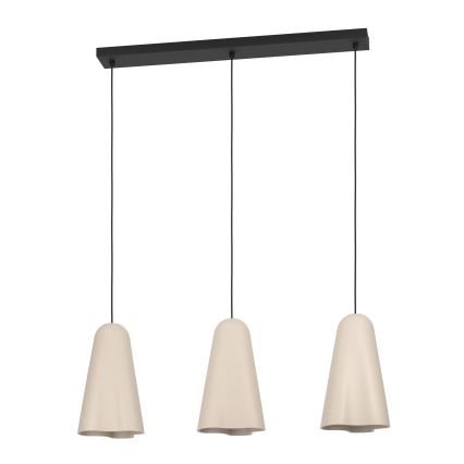 Eglo - Candeeiro suspenso 3xE27/40W/230V bege