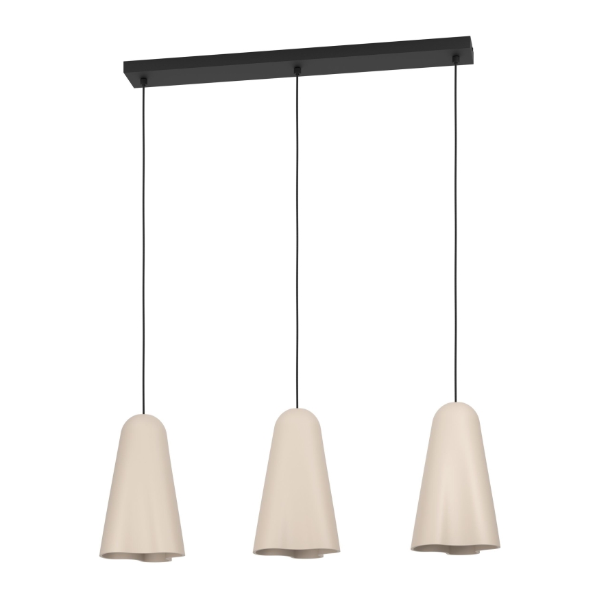 Eglo - Candeeiro suspenso 3xE27/40W/230V bege