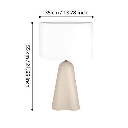 Eglo - Candeeiro de mesa 1xE27/40W/230V bege