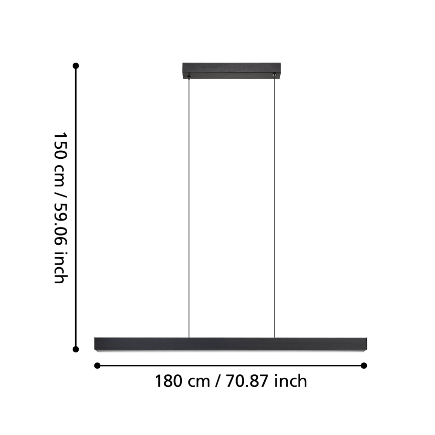 Eglo - Candeeiro suspenso LED com regulação LED/20W/230V 3000K preto