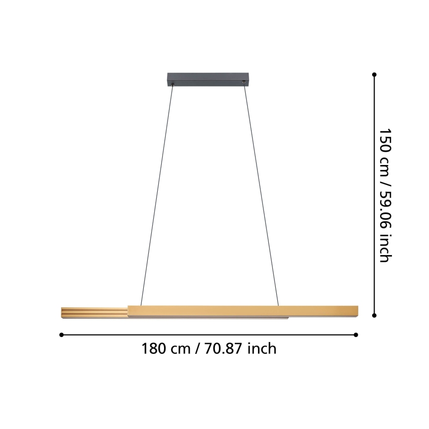 Eglo - Candeeiro suspenso LED com regulação LED/21W/230V 3000K castanho