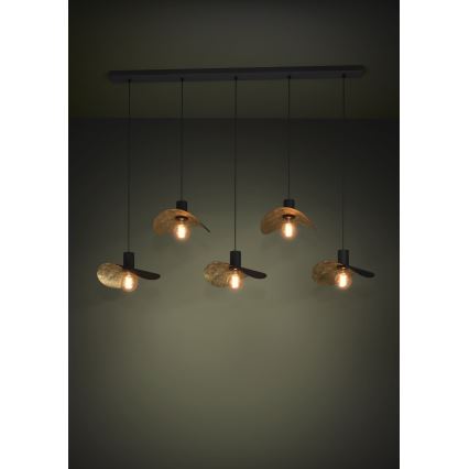 Eglo - Candeeiro suspenso 5xE27/40W/230V preto/dourado