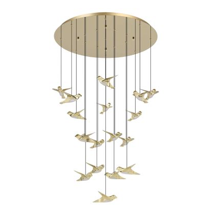 Eglo - Candeeiro suspenso LED com regulação 17xLED/3W/230V 3000K dourado