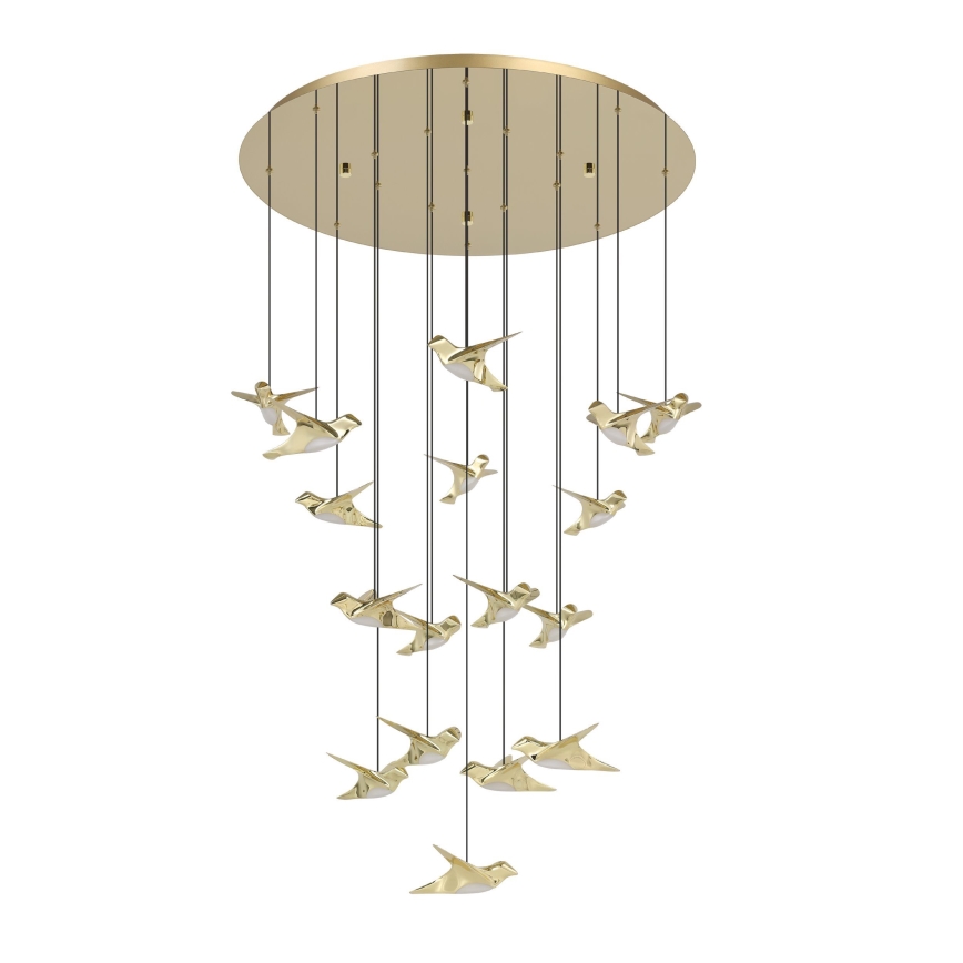 Eglo - Candeeiro suspenso LED com regulação 17xLED/3W/230V 3000K dourado