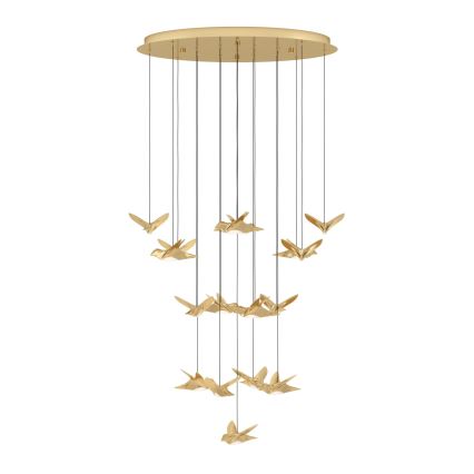 Eglo - Candeeiro suspenso LED com regulação 17xLED/3W/230V 3000K dourado