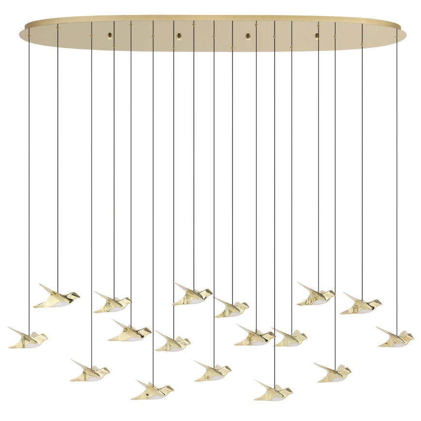 Eglo - Candeeiro suspenso LED com regulação 17xLED/3W/230V 3000K dourado