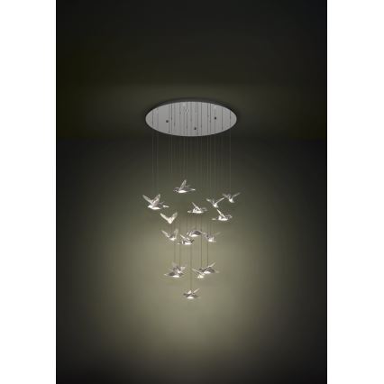 Eglo - Candeeiro suspenso LED com regulação 17xLED/3W/230V 3000K cromado brilhante