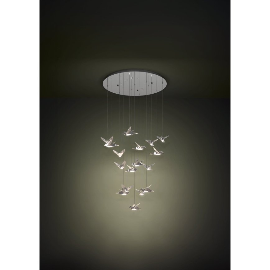 Eglo - Candeeiro suspenso LED com regulação 17xLED/3W/230V 3000K cromado brilhante