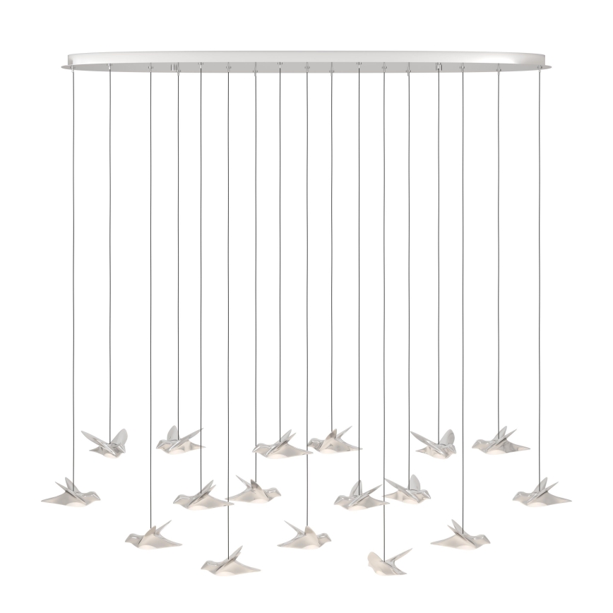 Eglo - Candeeiro suspenso LED com regulação 17xLED/3W/230V 3000K cromado brilhante