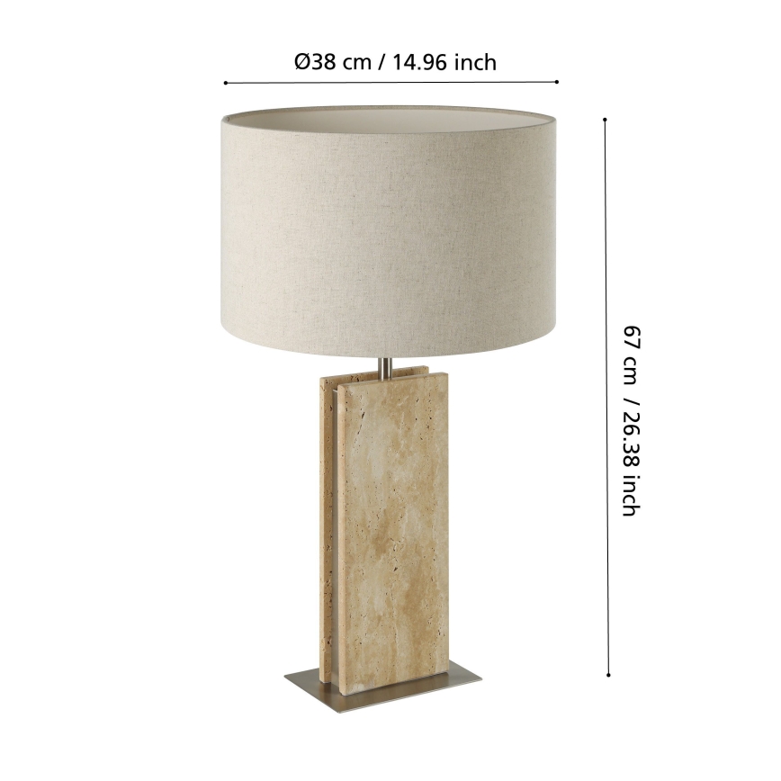 Eglo - Candeeiro de mesa 1xE27/40W/230V bege