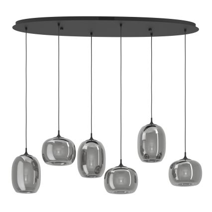 Eglo - Candeeiro suspenso LED com regulação 6xLED/3,7W/230V 2700-6500K fumado + comando