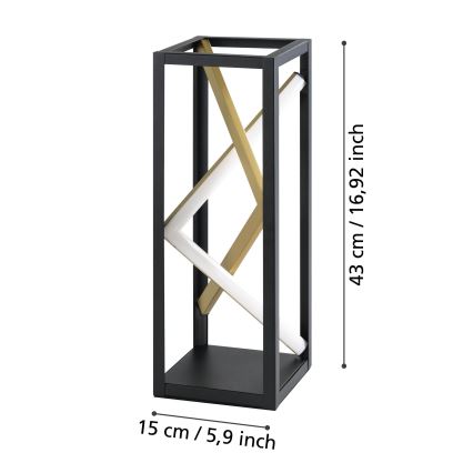 Eglo - Candeeiro de mesa LED com regulação LED/21W/230V 2700-6500K preto/dourado + comando