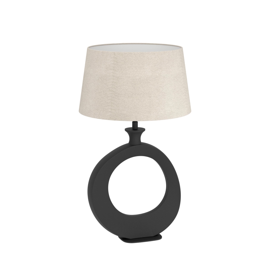 Eglo - Candeeiro de mesa 1xE27/60W/230V 52,5 cm preto/creme