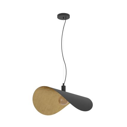 Eglo - Candeeiro suspenso 1xE27/40W/230V 80 cm preto/dourado