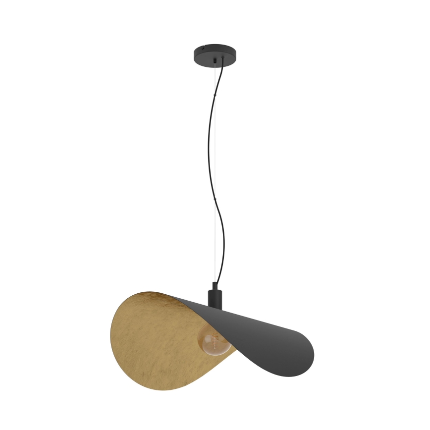 Eglo - Candeeiro suspenso 1xE27/40W/230V 80 cm preto/dourado