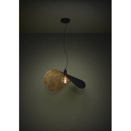 Eglo - Candeeiro suspenso 1xE27/40W/230V 80 cm preto/dourado