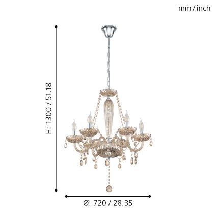 Eglo - Candelabro 6xE14/40W/230V
