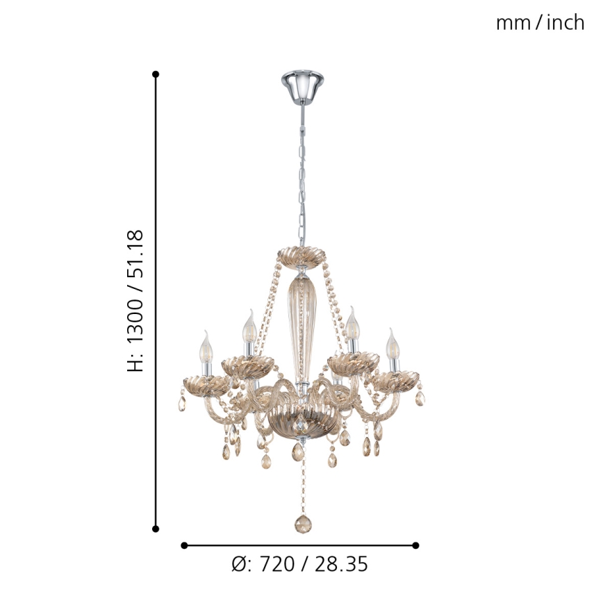 Eglo - Candelabro 6xE14/40W/230V