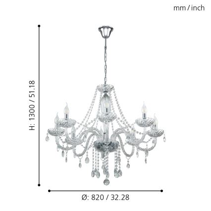 Eglo - Candelabro 8xE14/40W/230V