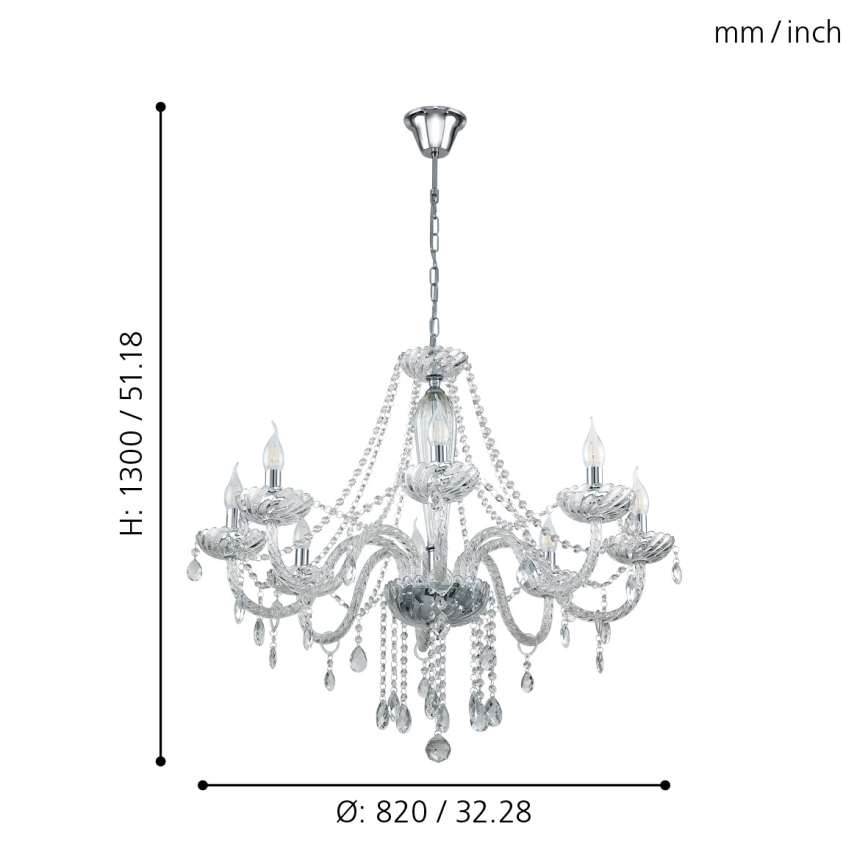 Eglo - Candelabro 8xE14/40W/230V