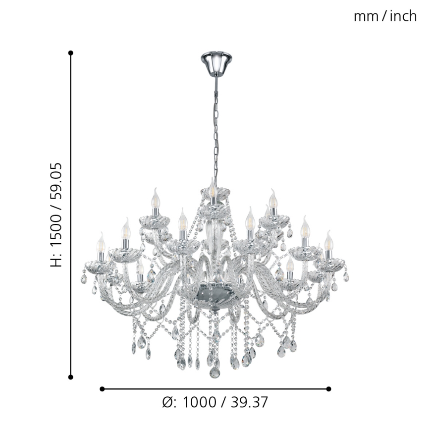 Eglo 39103 - Candelabro BASILANO 1 18xE14/40W/230V