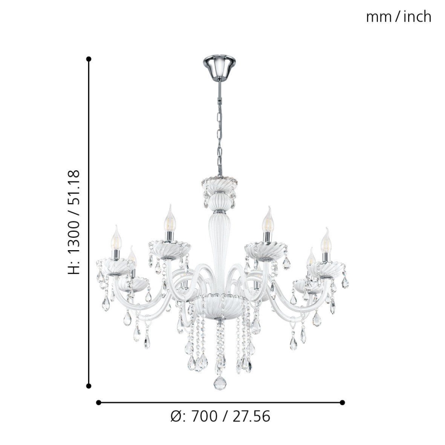 Eglo 39114 - Candelabro CARPENTO 8x14/40W/230V