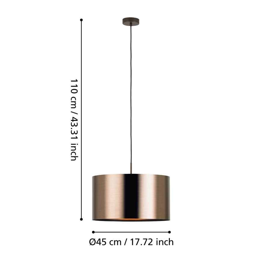 Eglo - Candeeiro suspenso 1xE27/60W/230V cobre