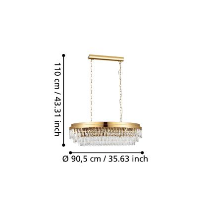 Eglo - Ccandelabro suspenso 10xE14/40W/230V dourado