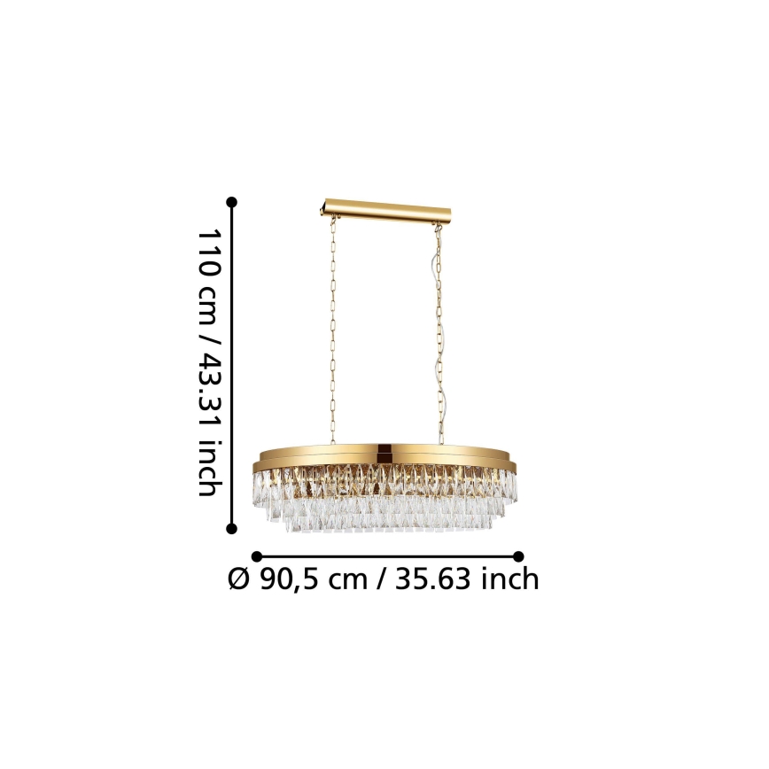 Eglo - Ccandelabro suspenso 10xE14/40W/230V dourado
