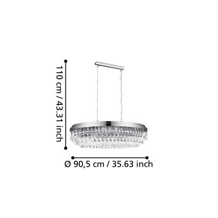 Eglo - Candelabro suspenso 10xE14/40W/230V brilhante cromado