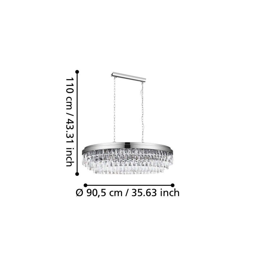 Eglo - Candelabro suspenso 10xE14/40W/230V brilhante cromado