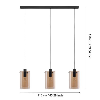 Eglo - Candelabro suspenso 3xE27/40W/230V