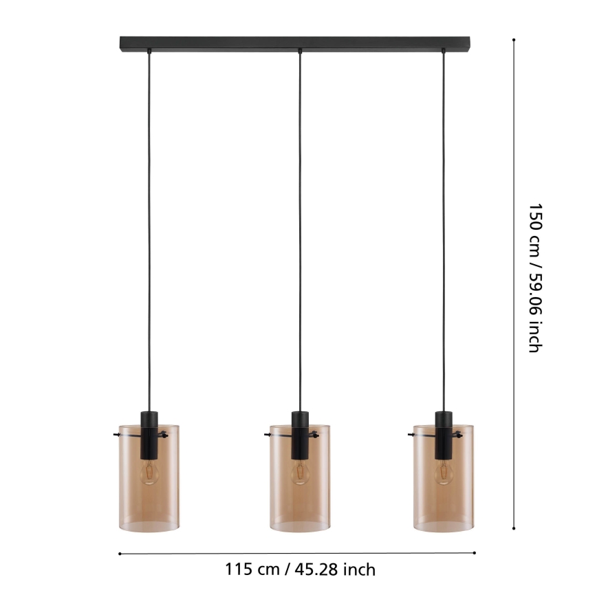 Eglo - Candelabro suspenso 3xE27/40W/230V