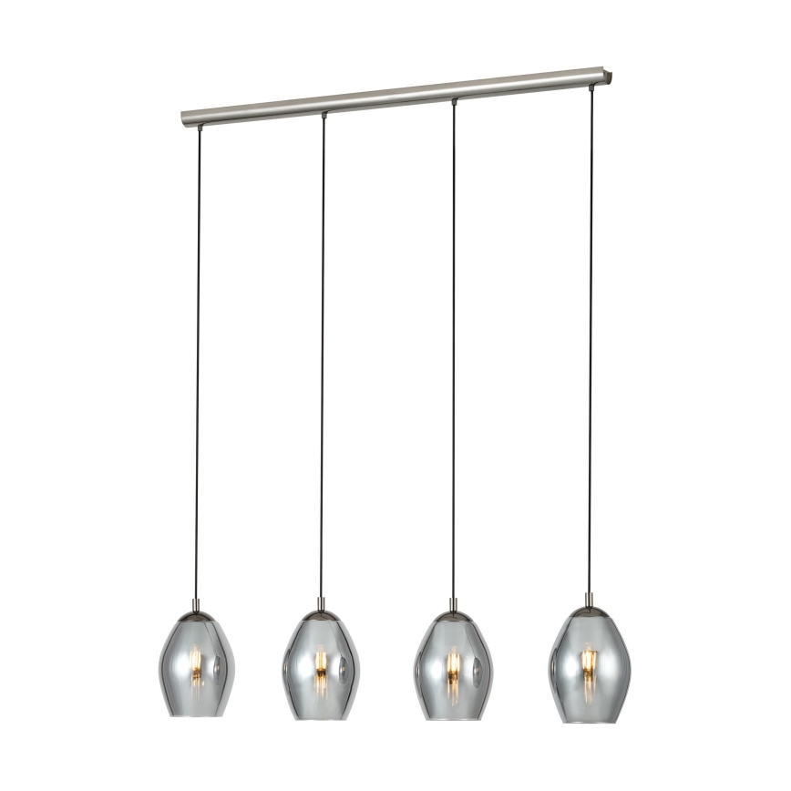 Eglo - Candeeiro suspenso 4xE27/60W/230V fumado