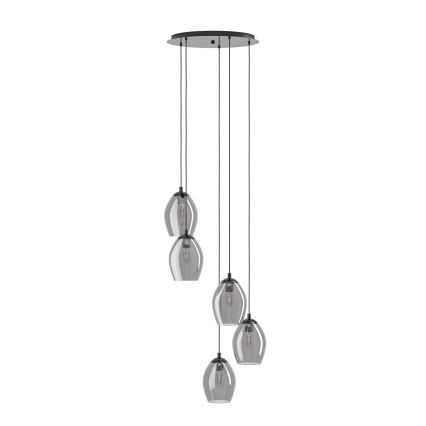 Eglo - Candeeiro suspenso 5xE27/60W/230V fumado