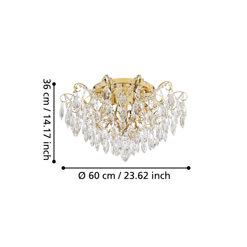 Eglo - Candelabro montado à superfície 6xE14/25W/230V dourado