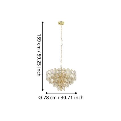 Eglo - Candelabro suspenso 10xE14/25W/230V d. 78 cm