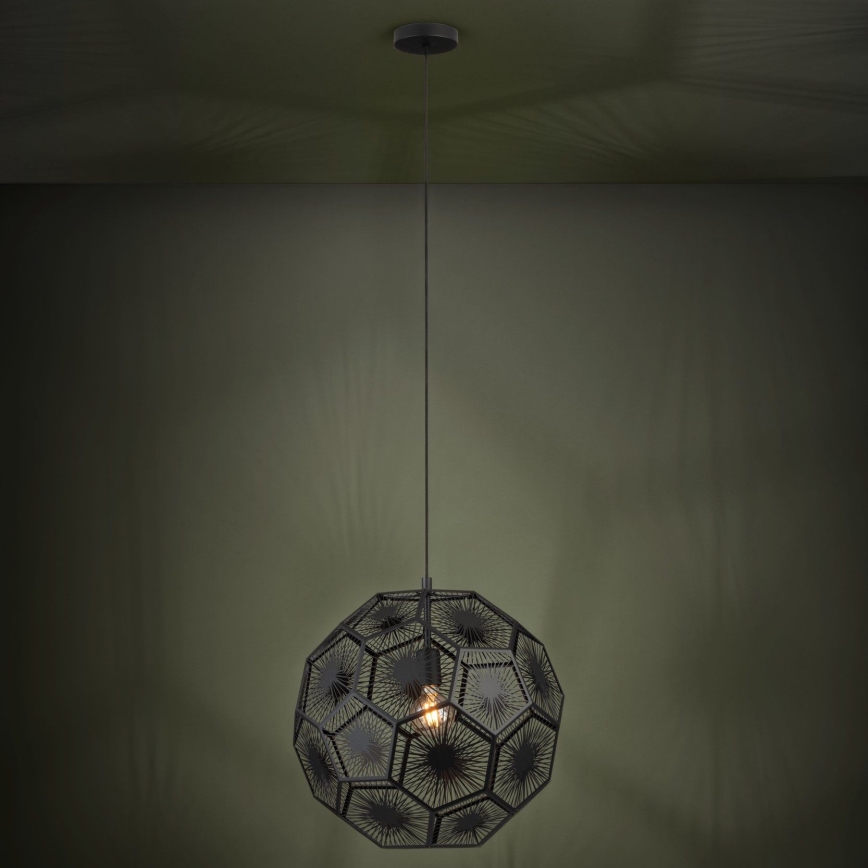 Eglo 39619 - Candeeiro suspenso 1xE27/60W/230V diâmetro 50 cm preto