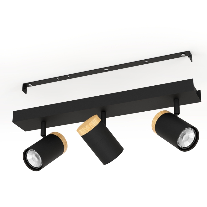 Eglo - Foco LED 3xGU10/4,5W/230V 3000K preto/castanho
