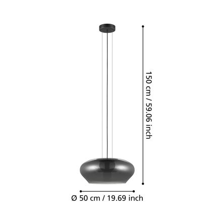 Eglo - Candelabro suspenso 3xE27/20W/230V