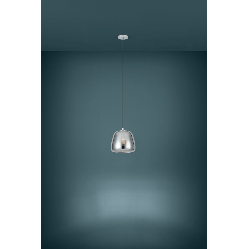 Eglo - Candeeiro suspenso 1xE27/40W/230V diâmetro 26 cm fumado