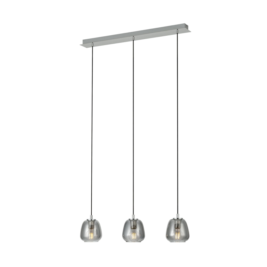 Eglo - Candeeiro suspenso 3xE27/40W/230V cromado brilhante