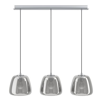 Eglo - Candeeiro suspenso 3xE27/40W/230V cromado brilhante