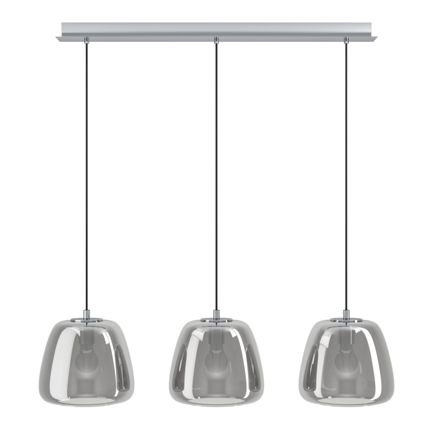Eglo - Candeeiro suspenso 3xE27/40W/230V cromado brilhante