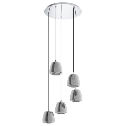 Eglo - Candeeiro suspenso 5xE27/40W/230V fumado