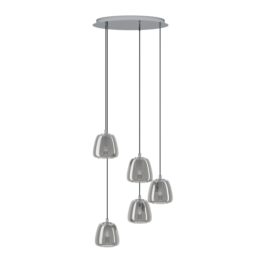 Eglo - Candeeiro suspenso 5xE27/40W/230V fumado