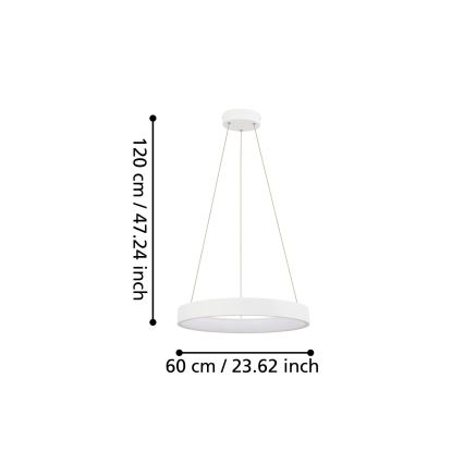 Eglo - Candelabro suspenso LED com regulação LED/34W/230V