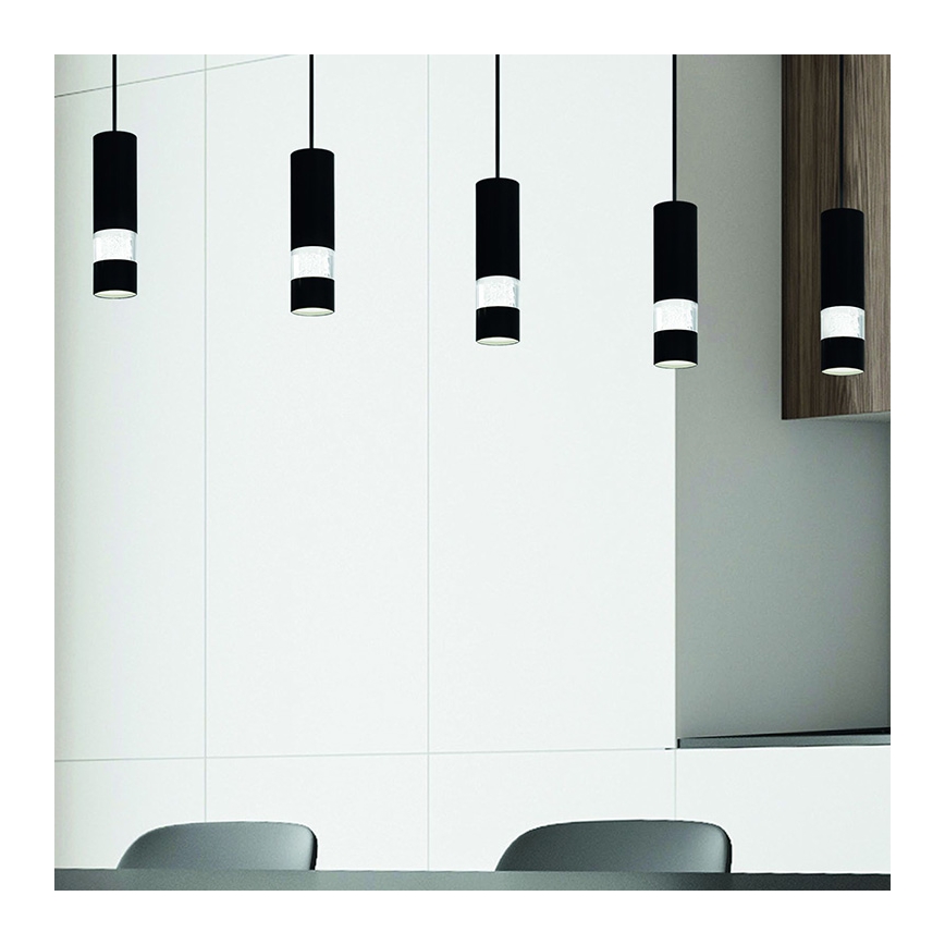 Eglo - Candeeiro suspenso LED 5xGU10/4,6W/230V preto